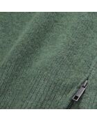 Pull en laine mélangée avec zip vert forêt