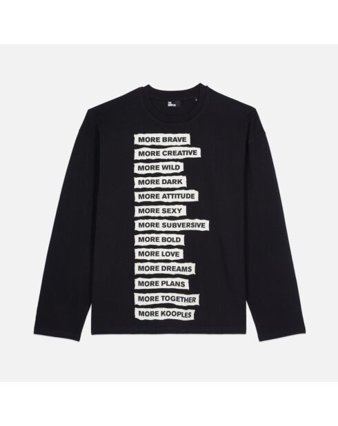 T-shirt manches longues noir lavé