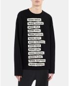 T-shirt manches longues noir lavé