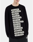 T-shirt manches longues noir lavé