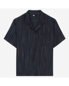 Chemise à rayures bleu marine et écru