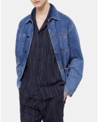 Chemise à rayures bleu marine et écru