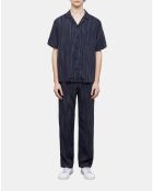 Chemise à rayures bleu marine et écru