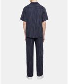 Chemise à rayures bleu marine et écru