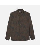 Chemise imprimé fleuri marron foncé