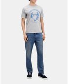 T-shirt avec sérigraphie gris clair