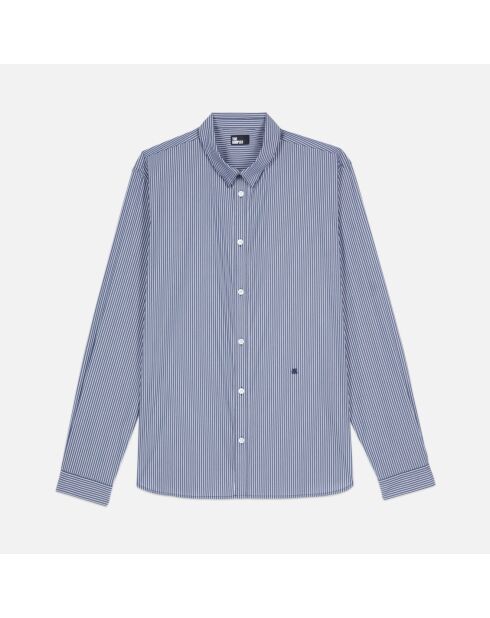 Chemise à rayures bleu marine et blanche