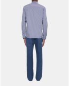 Chemise à rayures bleu marine et blanche