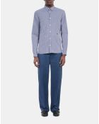 Chemise à rayures bleu marine et blanche