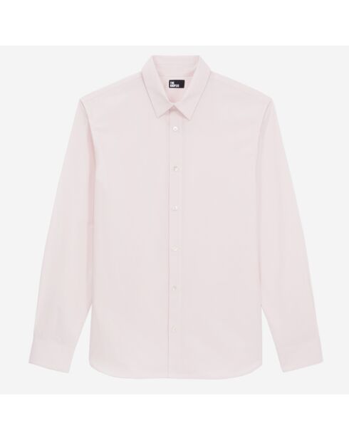 Chemise rose pastel en popeline