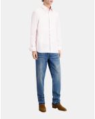 Chemise rose pastel en popeline