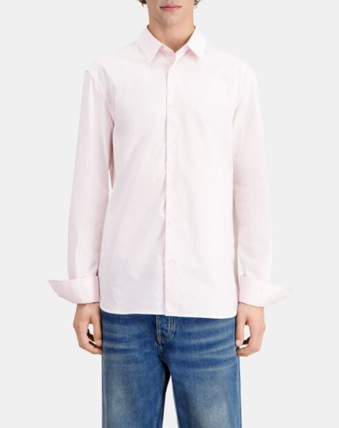 Chemise rose pastel en popeline
