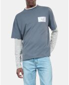 T-shirt avec sérigraphie bleu foncé