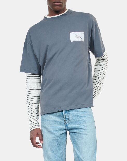 T-shirt avec sérigraphie bleu foncé