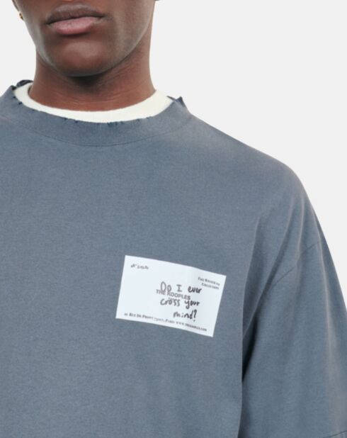 T-shirt avec sérigraphie bleu foncé