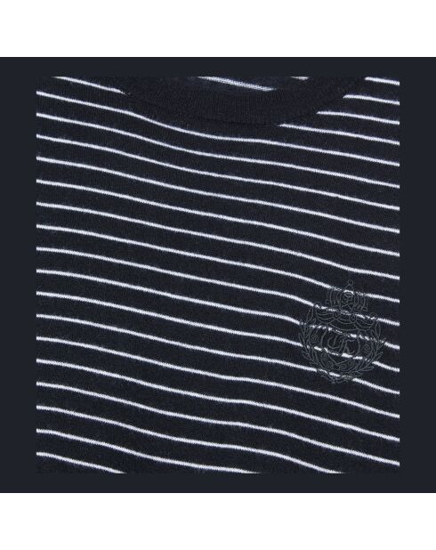Pull en laine à rayures noires et blanches