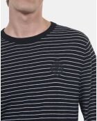 Pull en laine à rayures noires et blanches