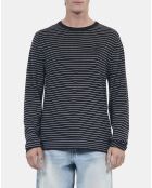 Pull en laine à rayures noires et blanches