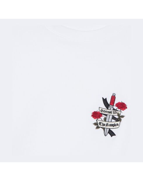 T-shirt avec broderie blanc