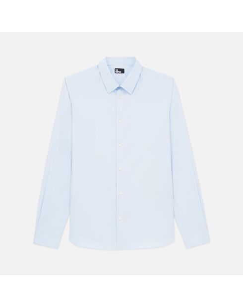 Chemise formelle en popeline bleue