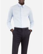 Chemise formelle en popeline bleue