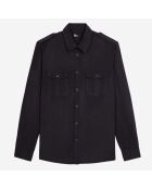 Chemise en lyocell et lin noire