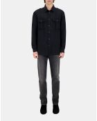 Chemise en lyocell et lin noire