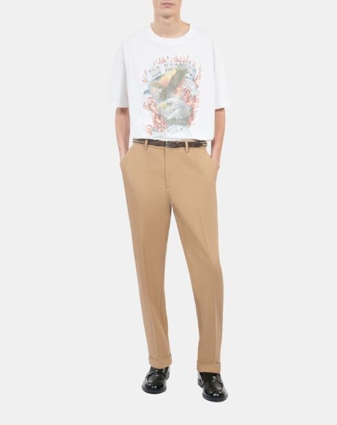 T-shirt avec sérigraphie écru