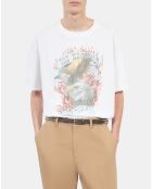 T-shirt avec sérigraphie écru