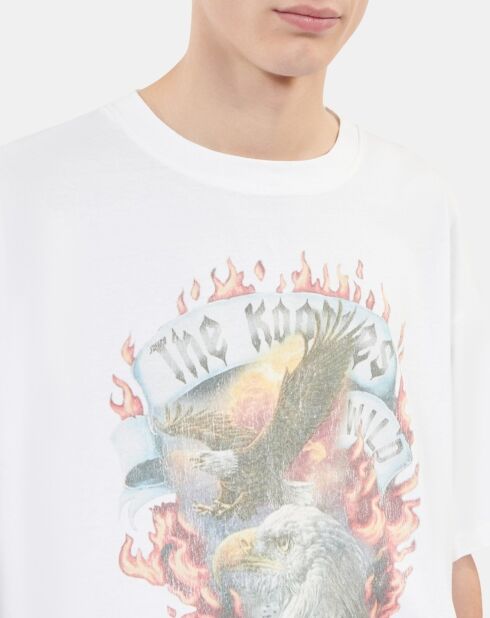 T-shirt avec sérigraphie écru