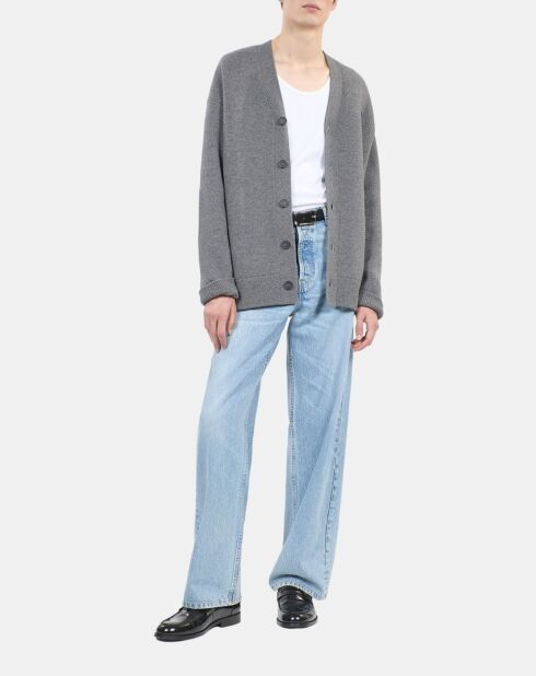 Cardigan   en laine grise