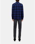 Chemise à carreaux bleus et noirs