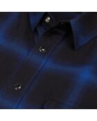Chemise à carreaux bleus et noirs