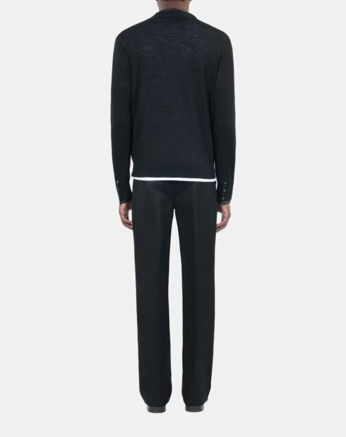 Cardigan en laine merinos noir