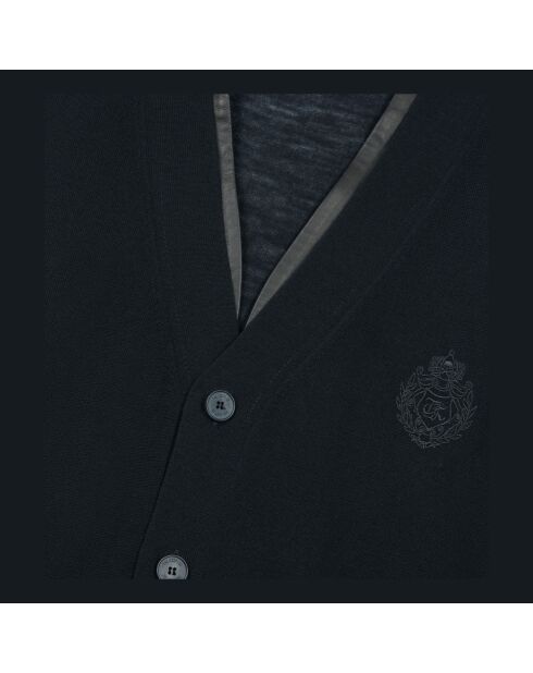 Cardigan en laine merinos noir