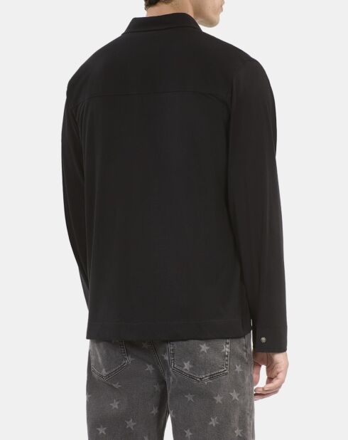 T-shirt manches longues style chemise noir