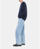 Pull en mohair et laine bleu marine