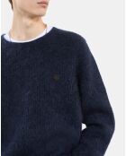 Pull en mohair et laine bleu marine