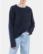 Pull en mohair et laine bleu marine