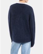 Pull en mohair et laine bleu marine