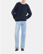 Pull en mohair et laine bleu marine