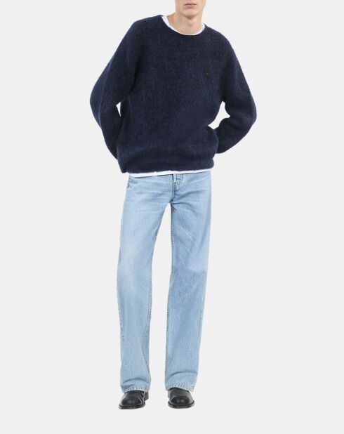 Pull en mohair et laine bleu marine