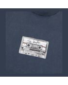 T-shirt à sérigraphie bleu carbone