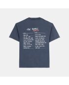 T-shirt à sérigraphie bleu carbone