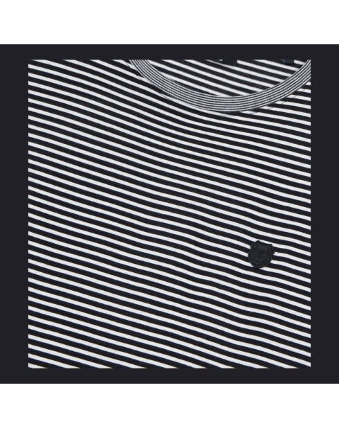 T-shirt manches longues à rayures noir et blanc