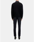 Cardigan en laine côtelée mélangée noir