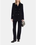 Veste tailleur en velours côtelé noire