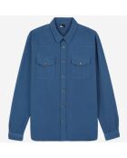 Chemise en lin et coton bleu marine moyen
