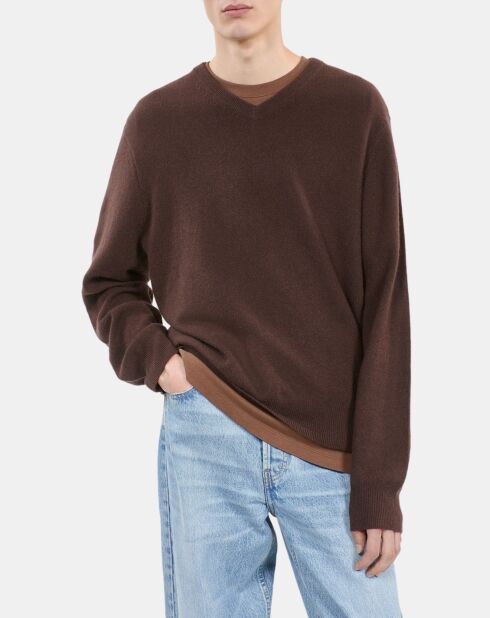 Pull en cachemire brun