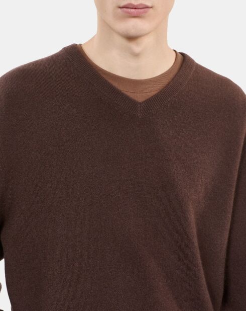 Pull en cachemire brun